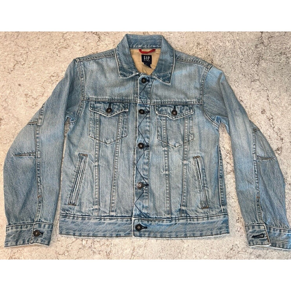 GAP KIDS Jean Jacket Girls Boys Large 10 1969 Light Blue Denim CUTE
